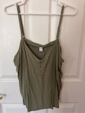 Old Navy Olive Green Button-Front Tank Top